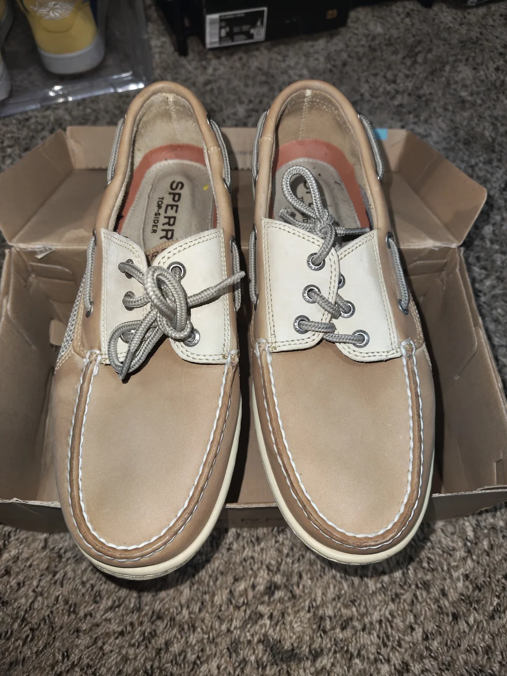 Sperry Men’s Two-Tone Tan Boat Shoes